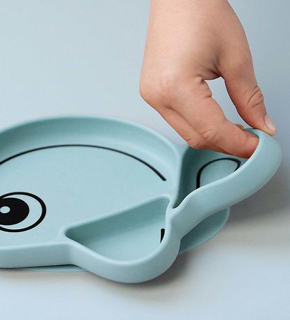 Done By Deer Skål - Silikone - Stick & Stay - Wally - Blå