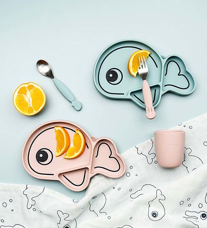 Done By Deer Skål - Silikone - Stick & Stay - Wally - Blå