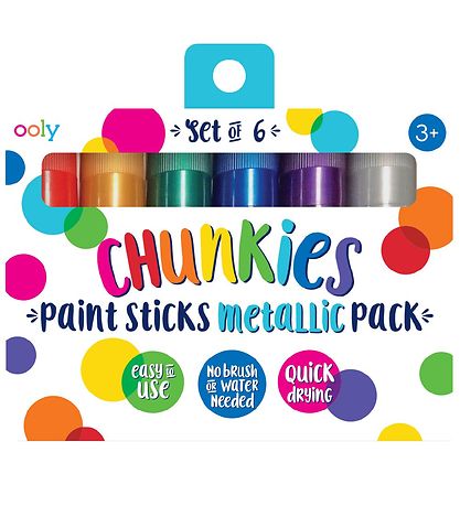 Ooly Jumbo Tuscher - Chunkies Paint Sticks - 6 stk - Metallic Ooly Jumbo Tuscher - Chunkies Paint Sticks - 6 stk - Metallic