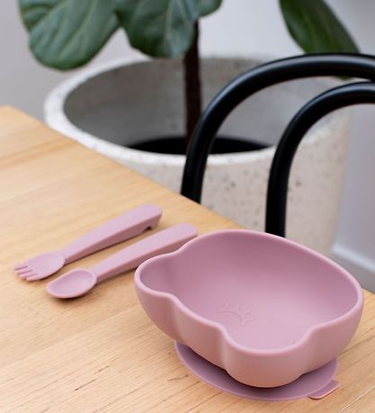 We Might Be Tiny Skål m. Sugekop - Silikone - Powder Pink