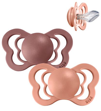 Couture Tétine BIBS - Taille 2 - 2 Pack - Anatomique - Peach/Woo