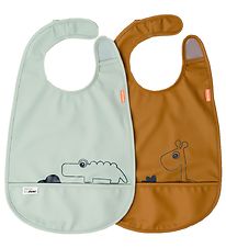 Done By Deer Bib - 2 Pack - Deer Friends - Mustard/Green Done By Deer Bib - 2 Pack - Deer Friends - Mustard/Green