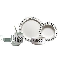 Design Letters Spisesæt - Eat & Learn Starter Set - Green/White