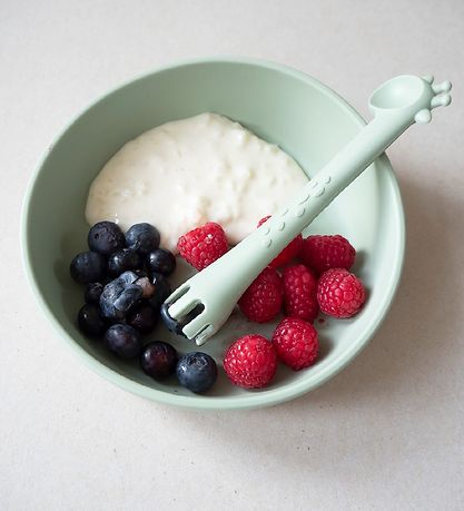 Tiny Tot Bestik - Ske/Gaffel - Silikone - Himmelblå Tiny Tot Bestik - Ske/Gaffel - Silikone - Himmelblå