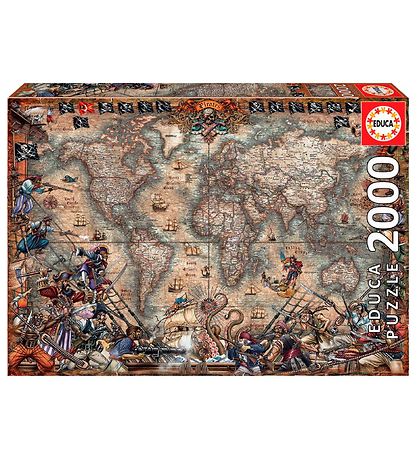 Educa Puslespil - 2000 Brikker - Pirates Map Educa Puslespil - 2000 Brikker - Pirates Map