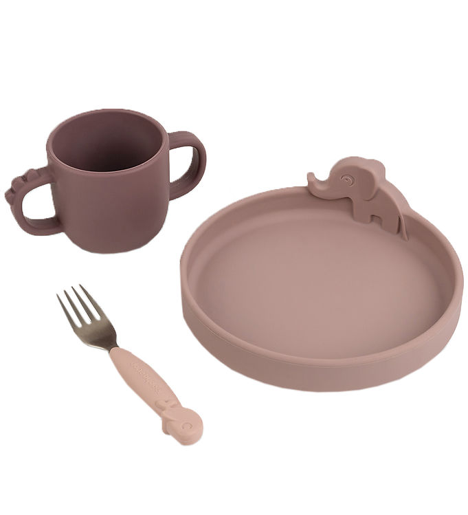 Done by Deer Peekaboo Silikone Spisesæt Deer Friends Powder - Spisesæt - Legekammeraten.dk