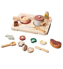 Petit Monkey Toy Kitchen - 17 Parts - Wood Petit Monkey Toy Kitchen - 17 Parts - Wood