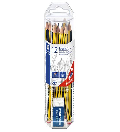 Staedtler Blyanter - HB 2 - 12 stk m. Viskelæder Staedtler Blyanter - HB 2 - 12 stk m. Viskelæder