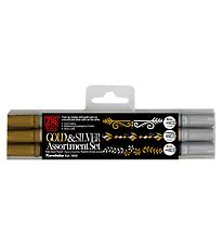 Zig Tuschen - Twin Tip - 3 st. - Gold und Silber Zig Tuschen - Twin Tip - 3 st. - Gold und Silber