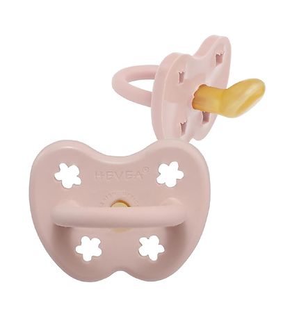 Hevea Sut - 0-3 mdr. - Naturgummi - Powder Pink m. Blomster Hevea Sut - 0-3 mdr. - Naturgummi - Powder Pink m. Blomster