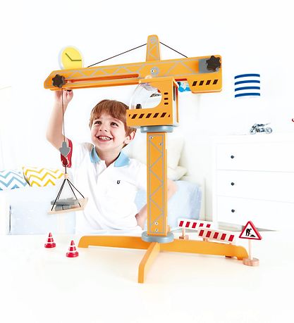 Hape Legesæt - 10 Dele - Kran Hape Legesæt - 10 Dele - Kran