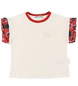 Moncler T-shirt - Hvid m. Rød/Blomster Moncler T-shirt - Hvid m. Rød/Blomster