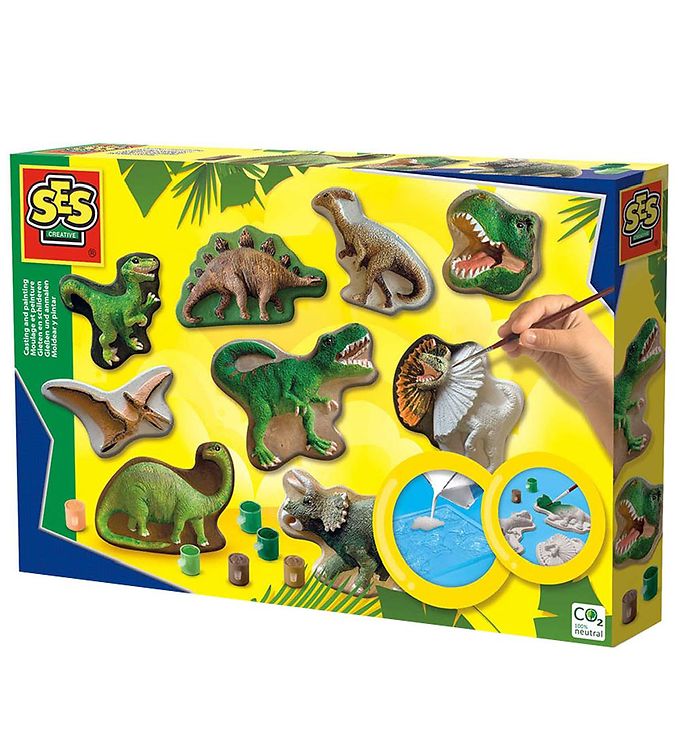 Ses Creative - Støb Og Mal Sæt Til Børn - Dinosaurer
