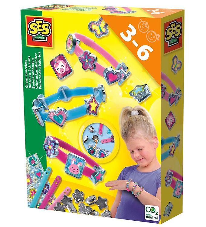 SES Creative 14636, Smykkefremstillingssæt til armbånd til børn, 3 År, Pap, Flerfarvet