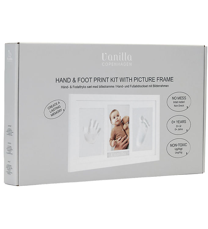 Vanilla Copenhagen Hånd - og fodaftrykssæt med billedramme, stor - Vanilla Copenhagen - Print Kit - Buump