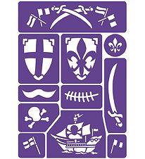 Grim Tout Stencil Til Ansigtsmaling - Ridder og Pirat Grim Tout Stencil Til Ansigtsmaling - Ridder og Pirat