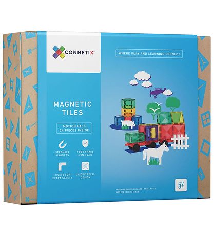 Connetix Magnetsæt - 24 Dele - Rainbow Motion