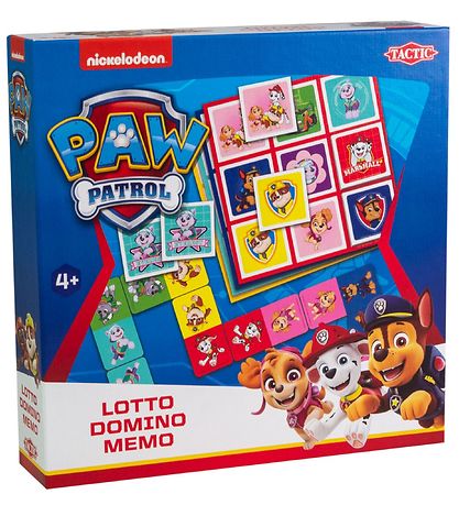 TACTIC Spil - 3-i-1 - Billedlotteri/Domino/Vendespil - Paw Patro