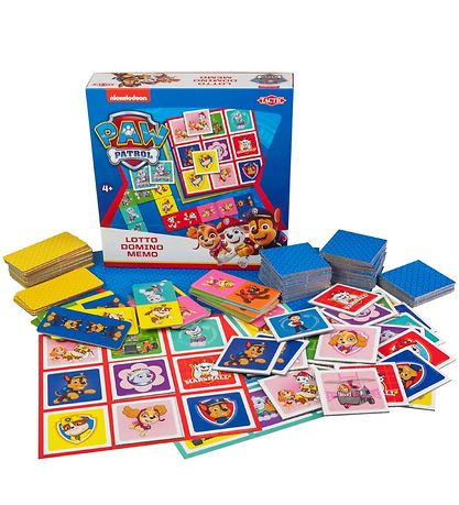 TACTIC Spil - 3-i-1 - Billedlotteri/Domino/Vendespil - Paw Patro