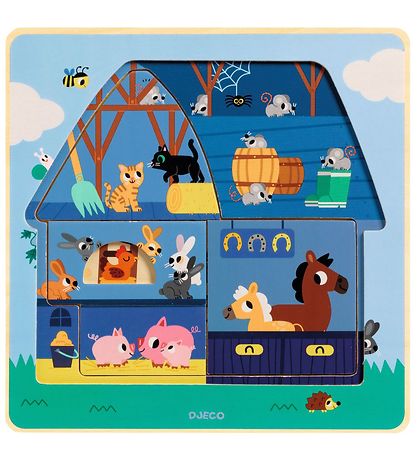 Djeco Puslespil - 3-lag - Hos Moo Djeco Puslespil - 3-lag - Hos Moo