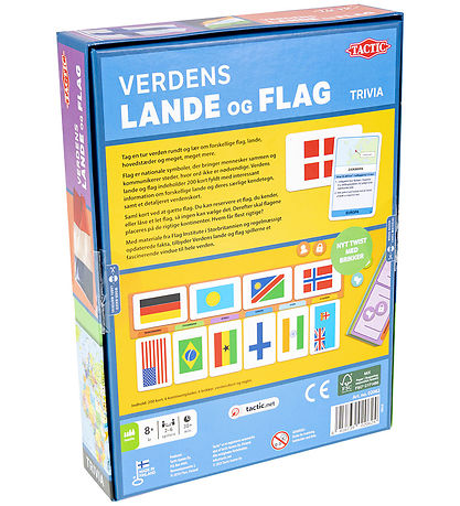 TACTIC Brætspil - Verdens Lande og Flag - Dansk