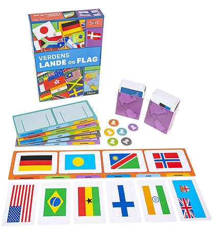 TACTIC Brætspil - Verdens Lande og Flag - Dansk