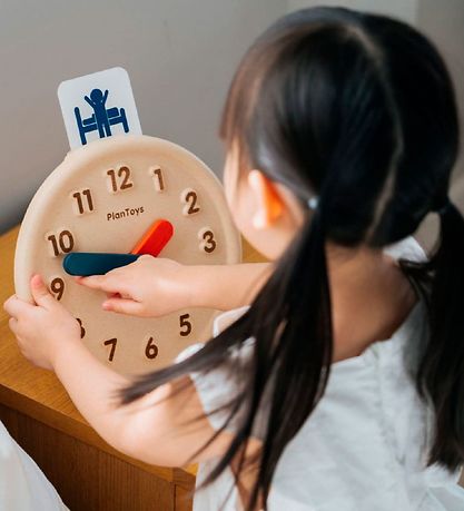 PlanToys Trælegetøj - Lær Klokken - Træ