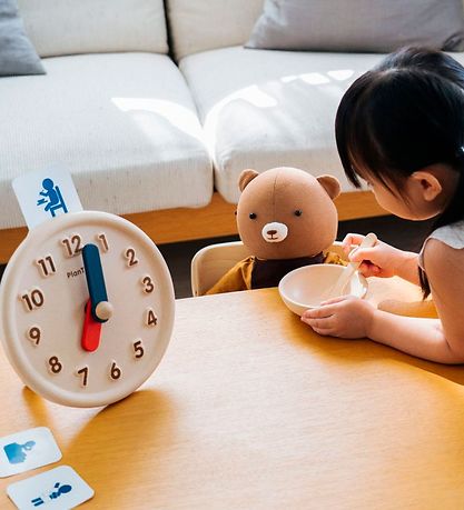 PlanToys Trælegetøj - Lær Klokken - Træ