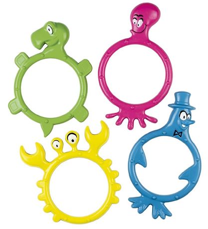 BECO Dykkerringe - Diving Monster - 4-Pak - Multifarvet BECO Dykkerringe - Diving Monster - 4-Pak - Multifarvet