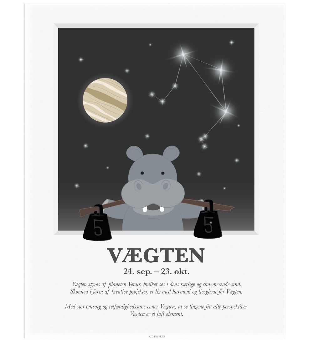Kids by Friis Poster - Sternzeichen - Waage - Kids by Friis - One Size - Poster