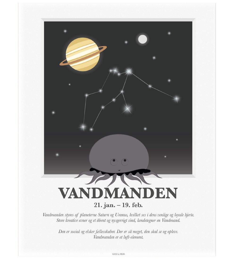 Kids by Friis Poster - Sternzeichen - Wassermann - Kids by Friis - One Size - Poster