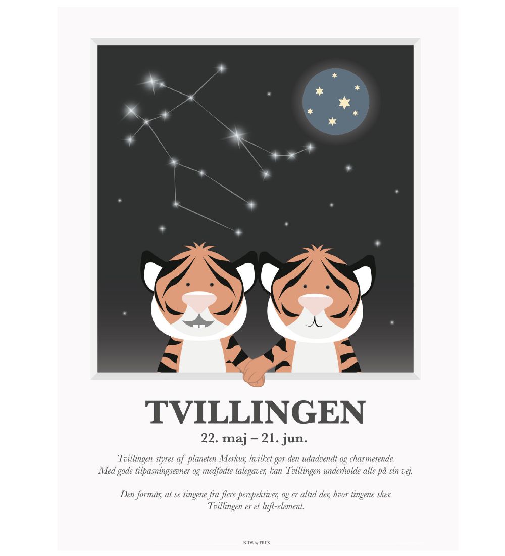Kids by Friis Poster - Sterrenbeeld - Tweelingen - Kids by Friis - OneSize - Posters