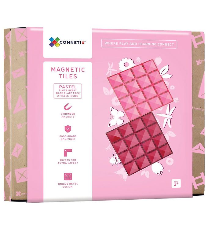 Connetix - Base Plate - Pastel Pink & Berry - (ct-p-pb002-bp)