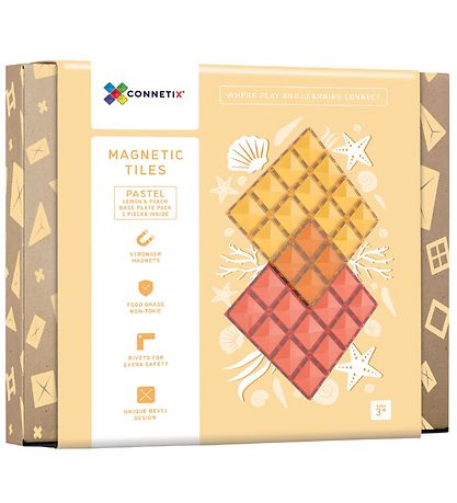Connetix Magnetplader - 2-Dele - Lemon & Peach Connetix Magnetplader - 2-Dele - Lemon & Peach