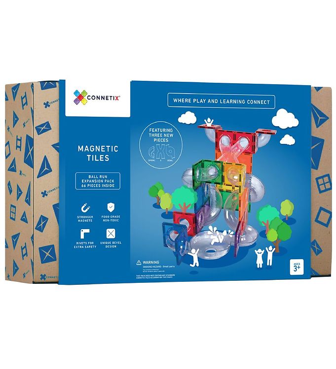 Connetix Ball Run Expansion Pack - udvidelsessæt 66 dele - rainbow - 1 sæt