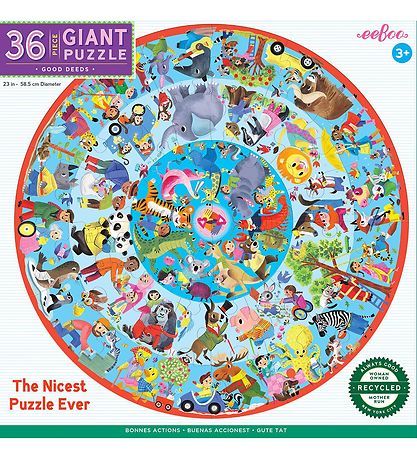 Jumbo Puzzle Eeboo - 36 Briques - Bonnes actions