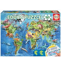 Educa Puslespil - 150 Brikker - Dinosaurs World Map Educa Puslespil - 150 Brikker - Dinosaurs World Map