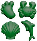 Scrunch Sandform - 4 stk. - Silikon - 6,5-10,5 cm - Dark Mose