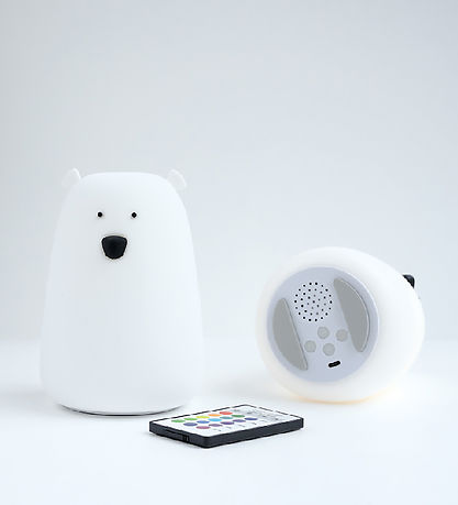 Rabbit & Friends Lampe m. Højtaler - 11x15,5 cm - Bjørn m. Fjern Rabbit & Friends Lampe m. Højtaler - 11x15,5 cm - Bjørn m. Fjern