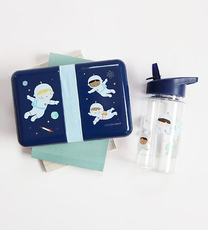 A Little Lovely Company Madkasse - Astronaut - Blå