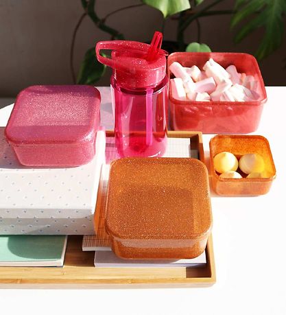 A Little Lovely Company Madkasser - 4 stk -  Rød m. Glimmer A Little Lovely Company Madkasser - 4 stk -  Rød m. Glimmer