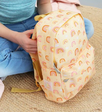 A Little Lovely Company Børnehavetaske - Rainbows - Gul A Little Lovely Company Børnehavetaske - Rainbows - Gul