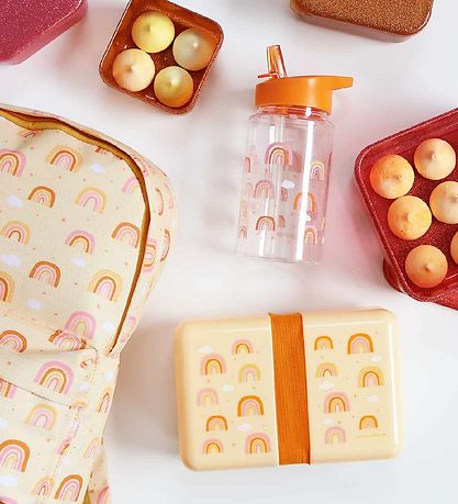 A Little Lovely Company Børnehavetaske - Rainbows - Gul