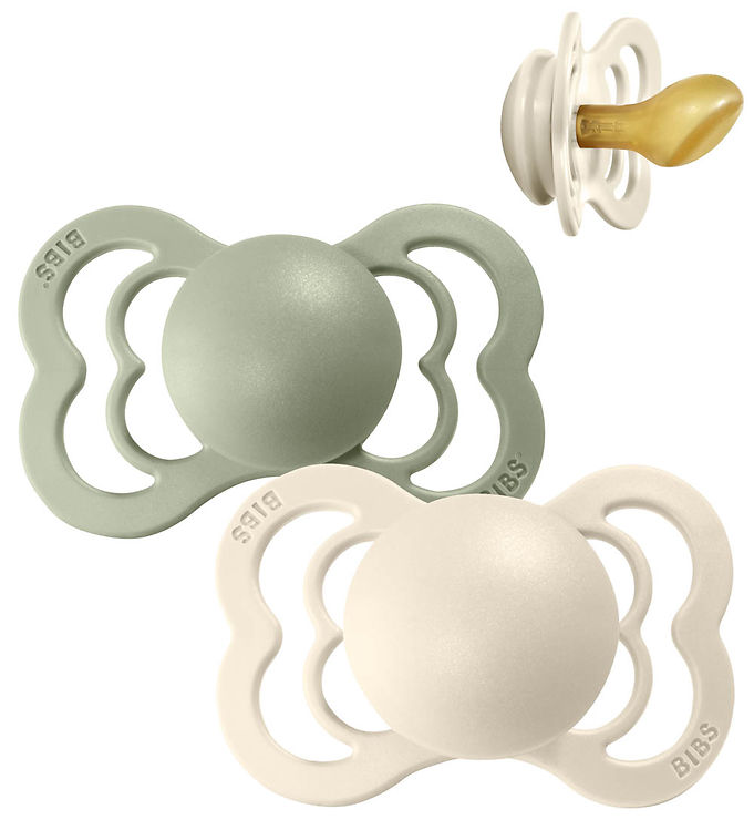 BIBS Couture Sutter - Str. 1 - 2-pak - Anatomisk - Ivory/Sage billede