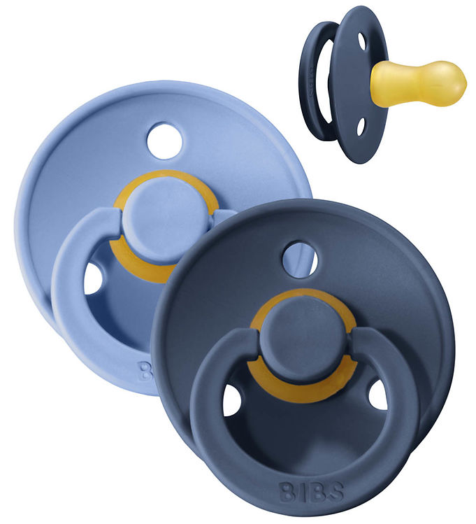 Bibs sutter - Colour str. 2 - rund - 2-pak - Sky Blue/Steel Blue