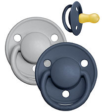 BIBS De Lux Sutter - Str. 2 - 2-pak - Rund - Cloud/Steel Blue BIBS De Lux Sutter - Str. 2 - 2-pak - Rund - Cloud/Steel Blue