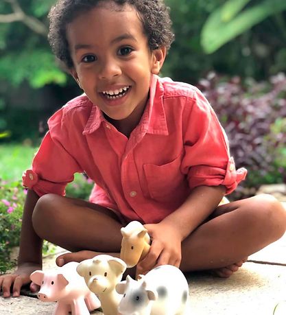 Tikiri Bidedyr - Naturgummi - Gris - Rosa Tikiri Bidedyr - Naturgummi - Gris - Rosa