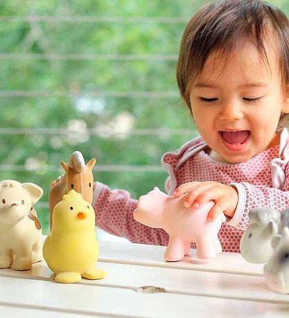 Tikiri Bidedyr - Naturgummi - Kylling - Gul Tikiri Bidedyr - Naturgummi - Kylling - Gul