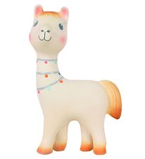 Tikiri Teether Rattle - Natural Rubber - Llama - White Tikiri Teether Rattle - Natural Rubber - Llama - White