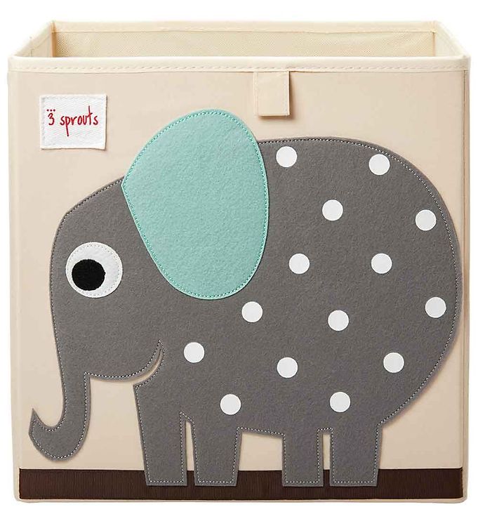 3 Sprouts Opbevaringskasse - 33x33x33cm - Elefant